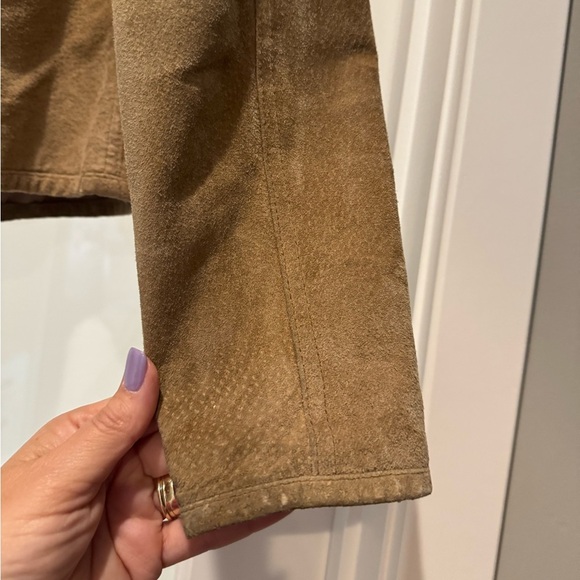 Live a Little Brown Suede Leather Jacket Blazer Size S Western Rustic Moto Chic - Picture 10 of 16